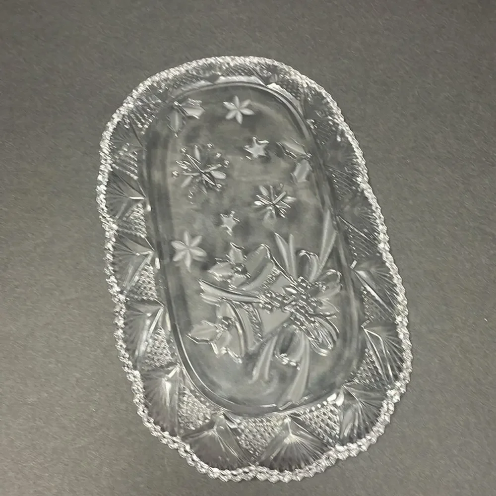 Studio Nova Holiday Bells Scalloped Rim Dessert Tray